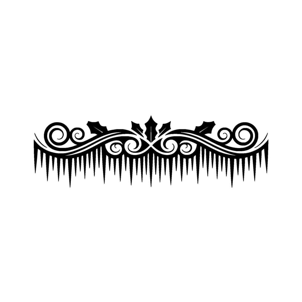 Elegant Winter Border with Holly Icicles, Minimalist vector