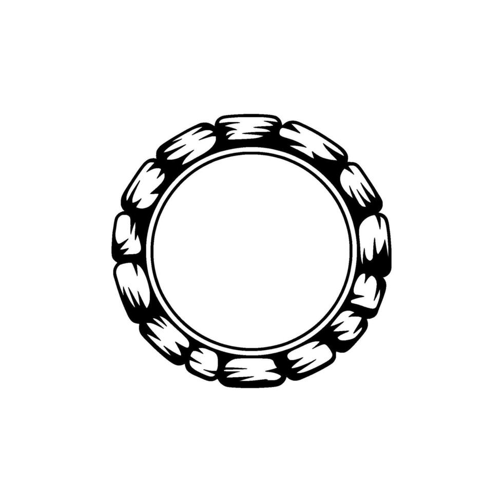 Ornate Black White Circle Frame for Text, , or Elements vector
