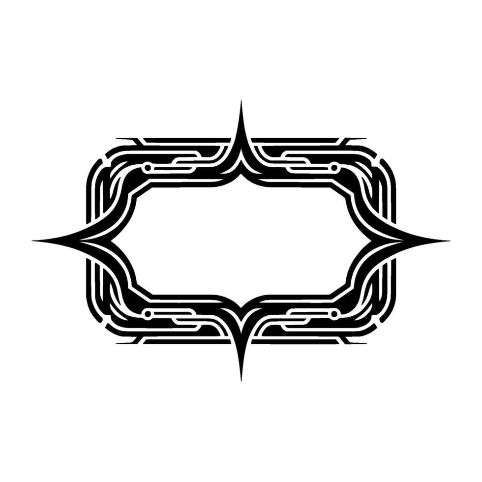 Geometric Black Frame on White - Modern Element vector