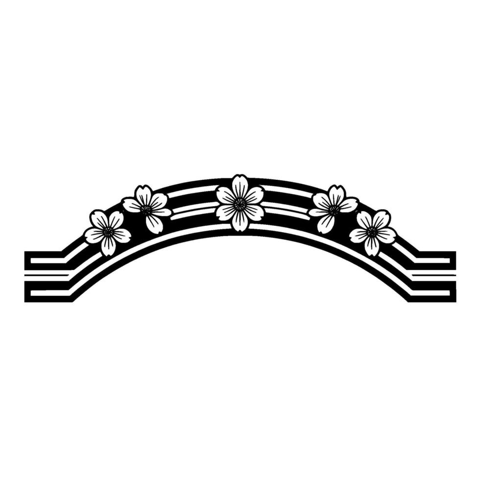 Floral Arch - Minimalist Japanese Style with Sakura Blossom vector
