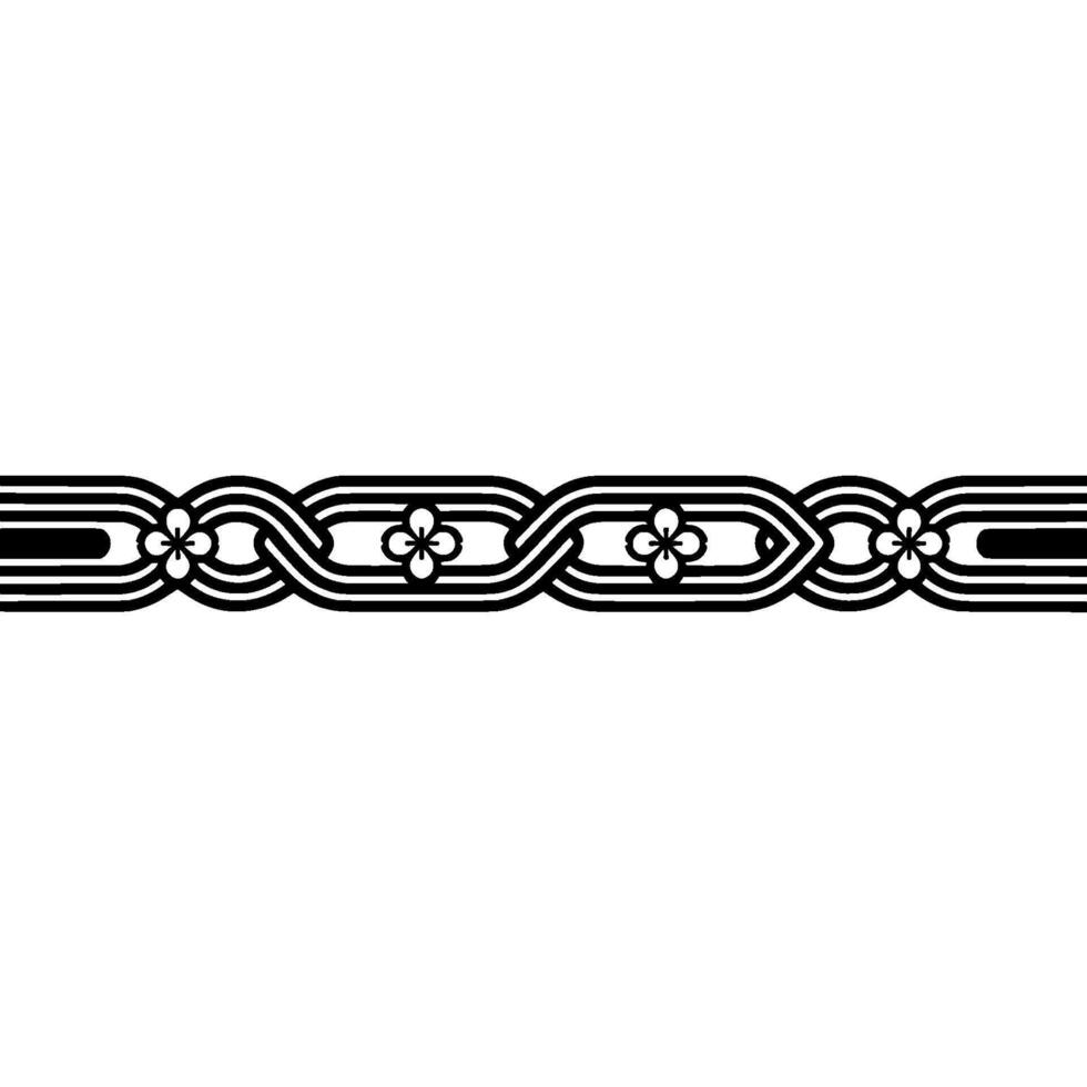 Abstract Black Floral Border , Minimalist Decor Element vector
