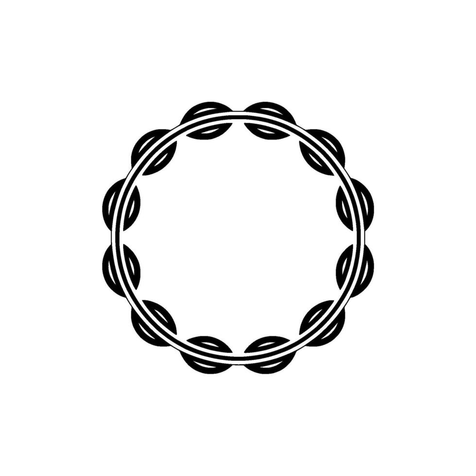Minimalist Tambourine Circle on Off-White Background vector