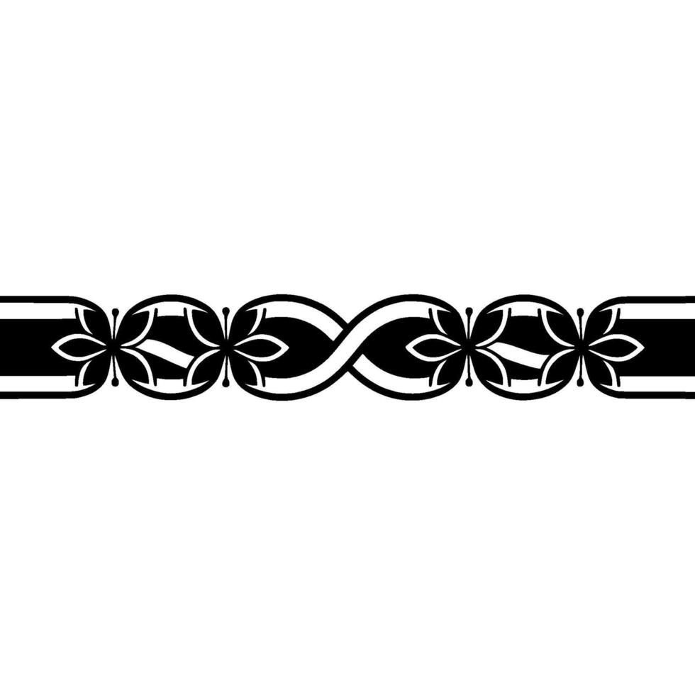 Elegant Black, White- Floral Border vector