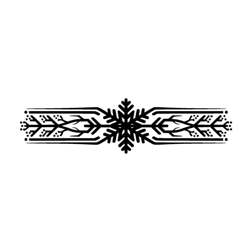Minimalist Snowflake Ornament on White Background vector