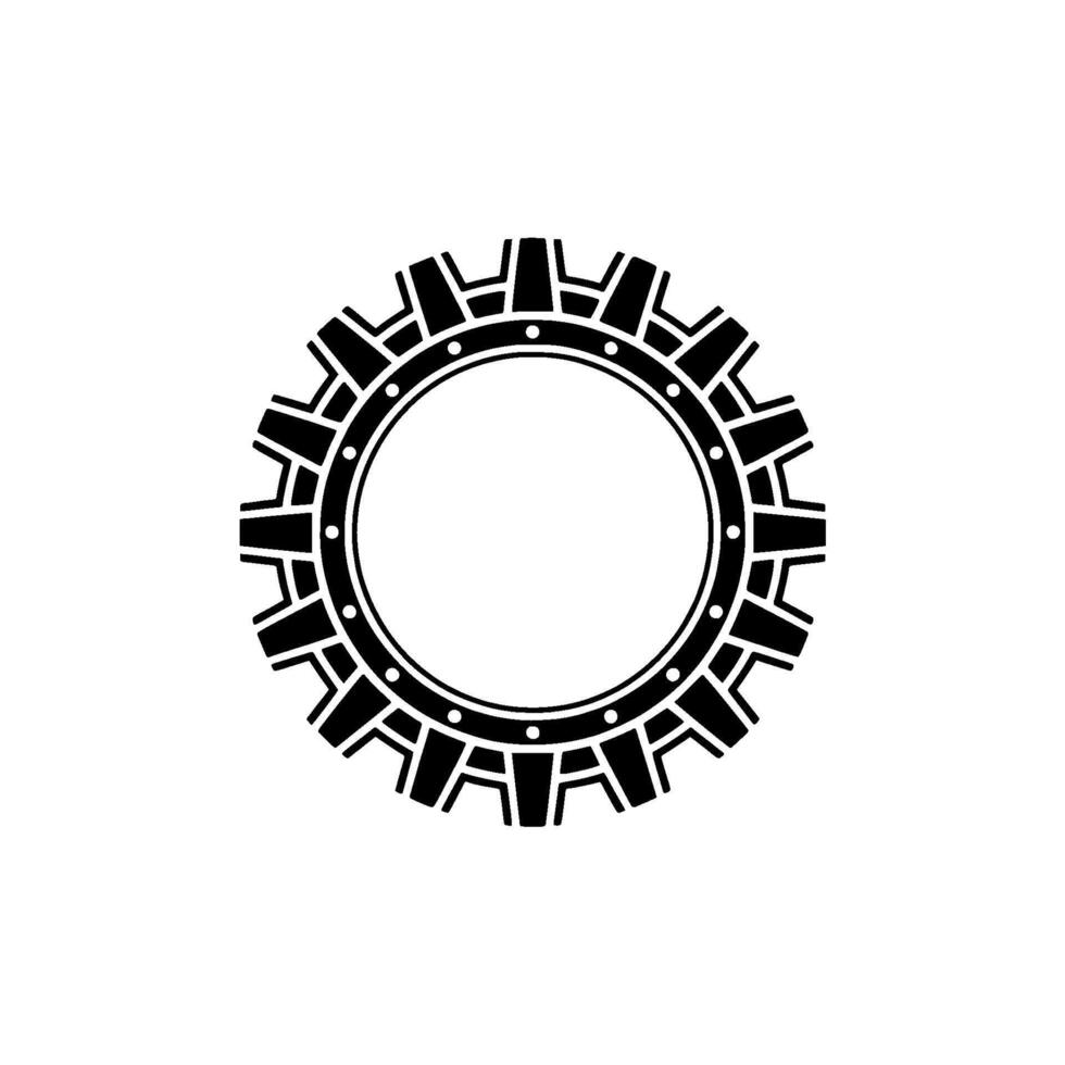 Minimalist Gear in Black and White on Light Gray Background vector