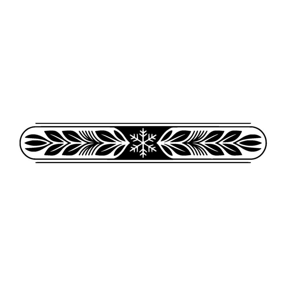 Elegant Black White Ornamental Border with Snowflake Element vector