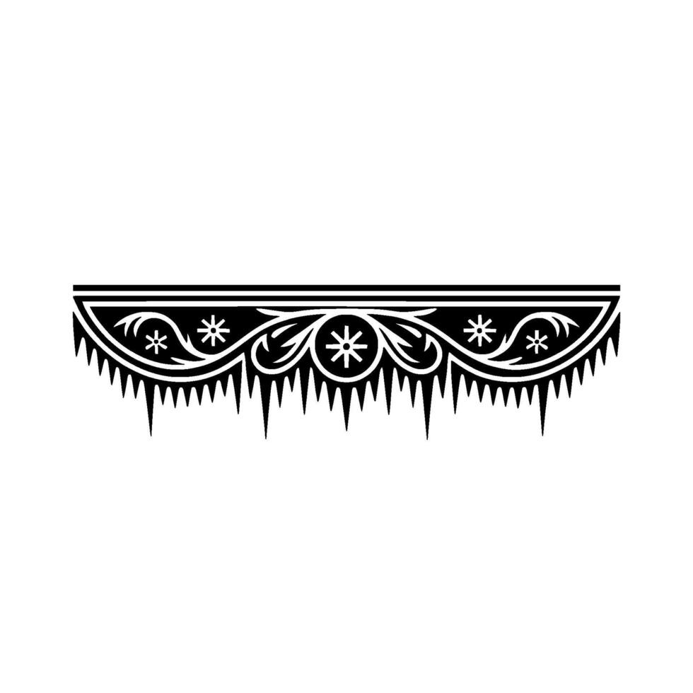 Winter Ornament Border Snowflake and Icicle vector