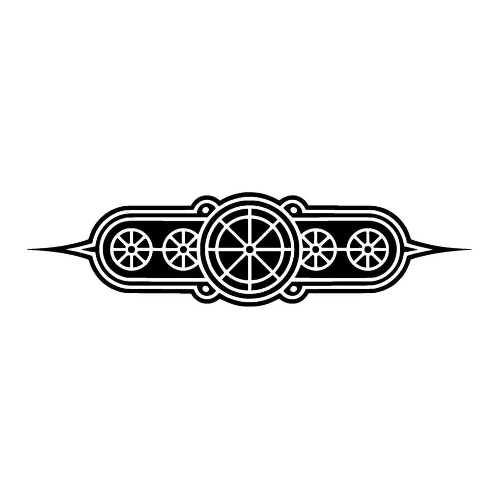 Art Deco Geometric - Black and White Ornament vector