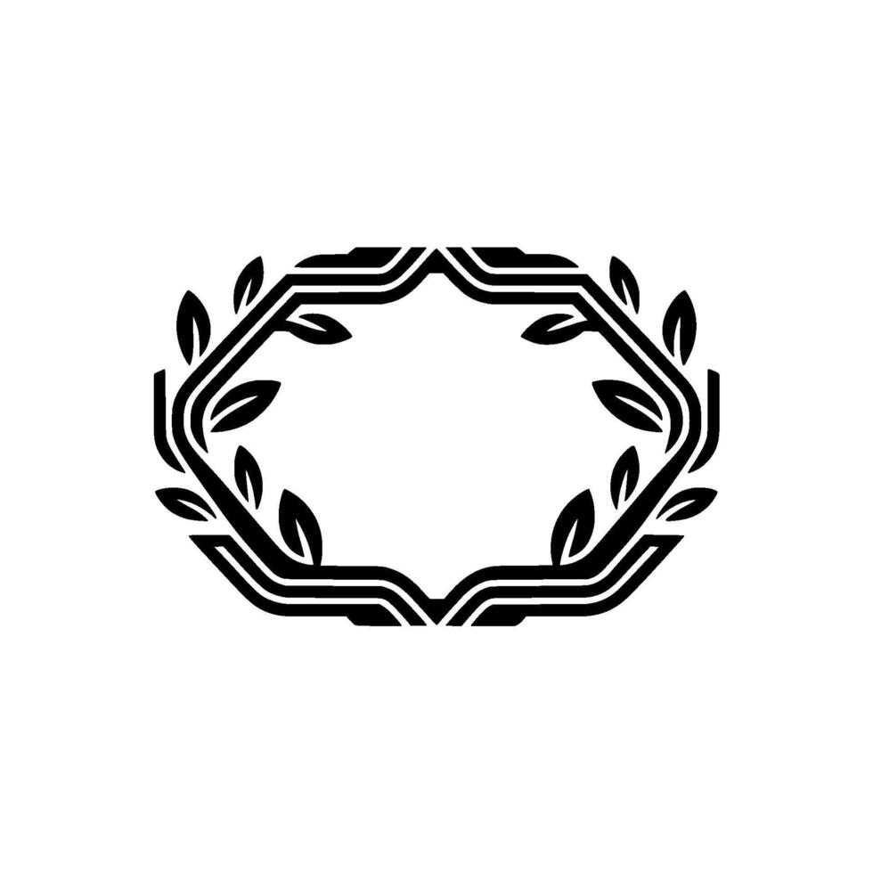 Minimalist Laurel Wreath Frame Illustration vector