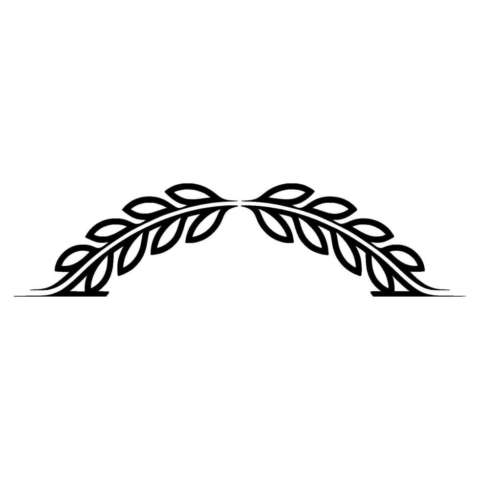 Elegant Leafy Arch Minimalist Floral , Neutral Background vector