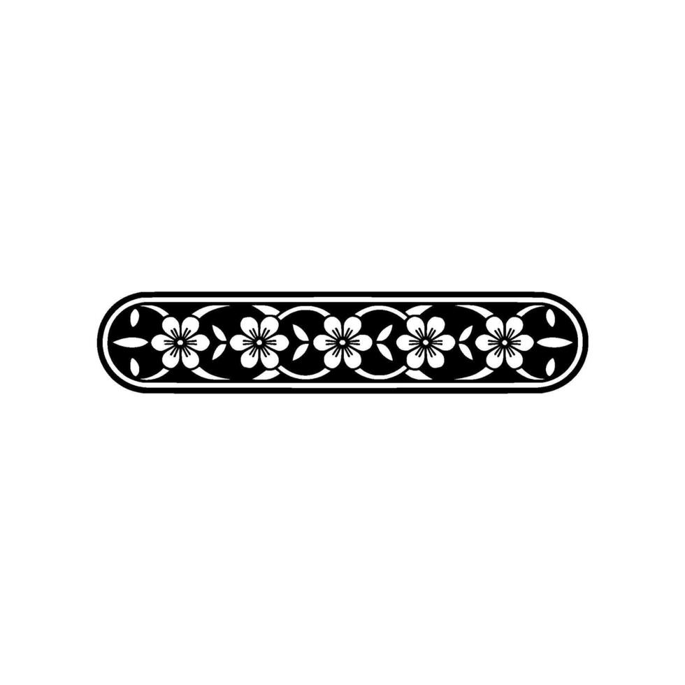 Elegant Floral Border Ornament on White vector