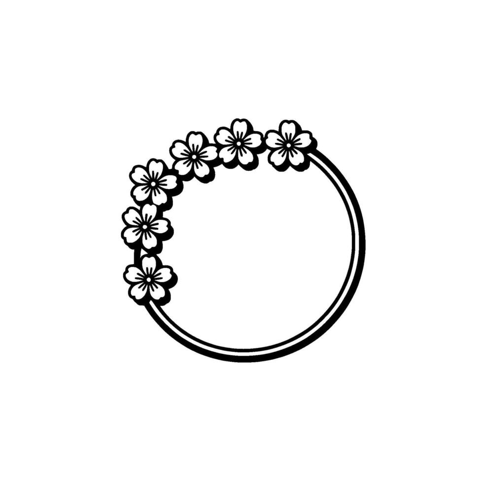 Elegant Floral Frame, Minimalist Circle , Wedding Invitation Decor vector