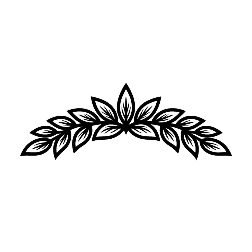 Elegant Black Leaf Arch on Cream Background - Illustration vector