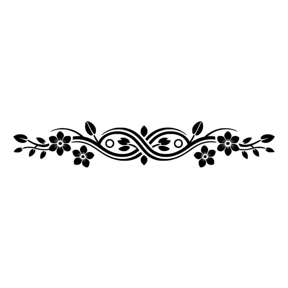 Elegant Floral Divider , Black and White, Minimalist Style vector