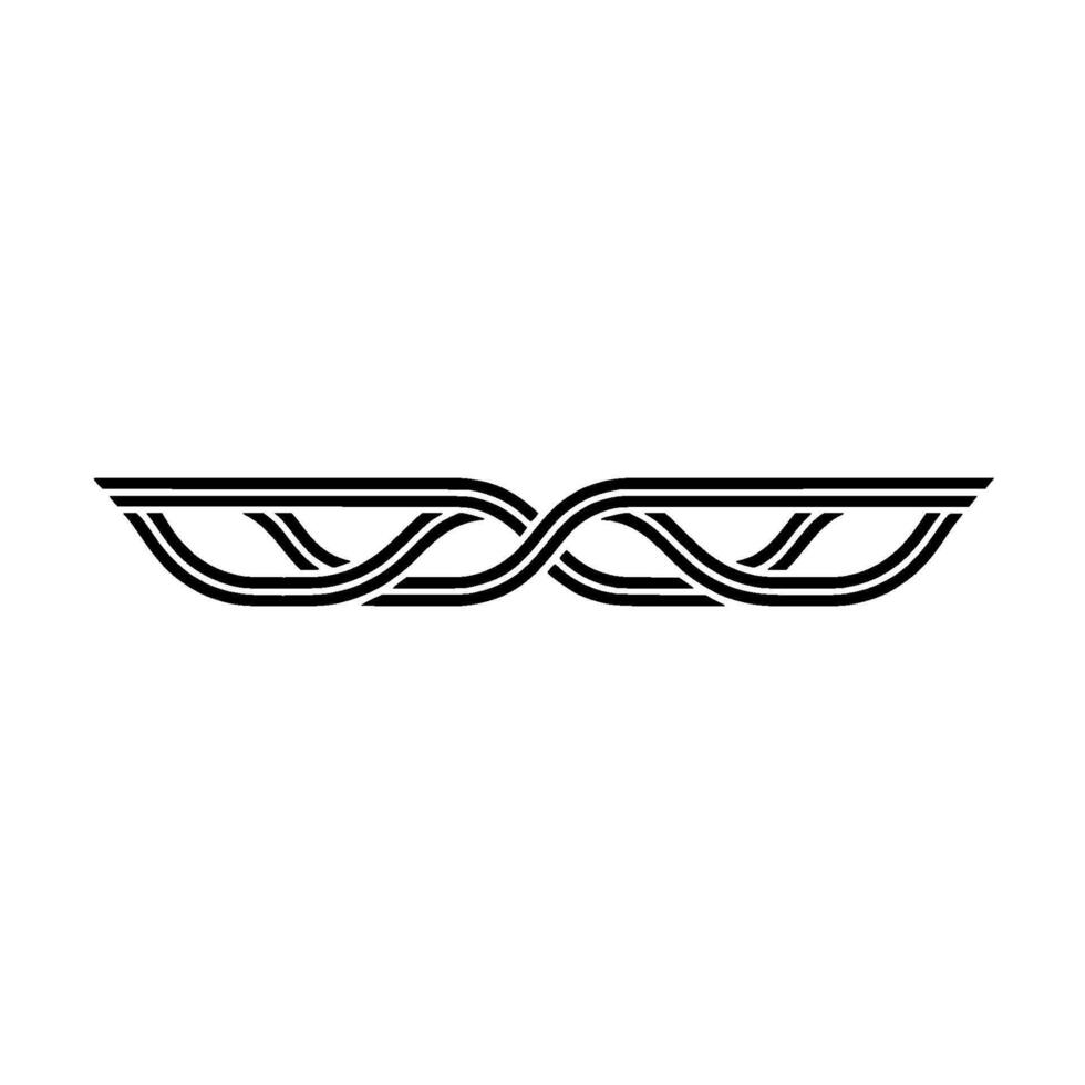 Geometric Woven Ribbon in Black on White, Minimalist vector