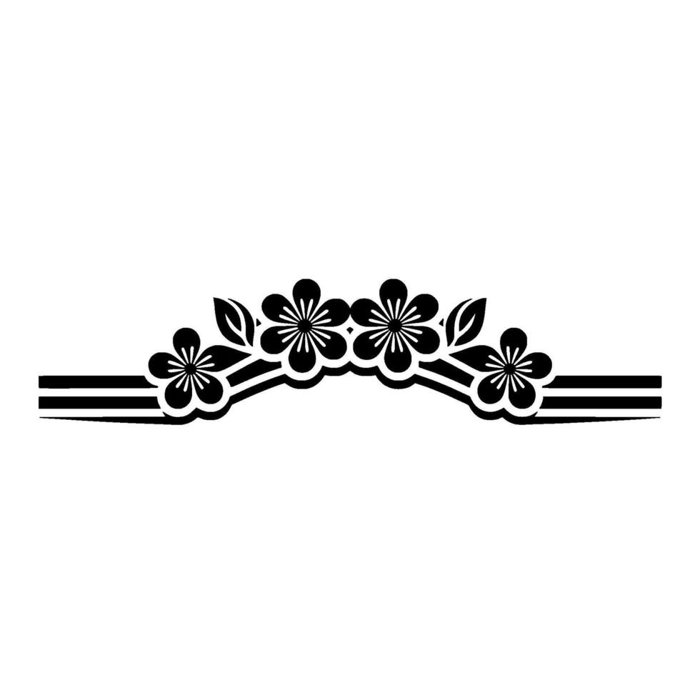 Elegant Floral Ornament,- Black and White vector