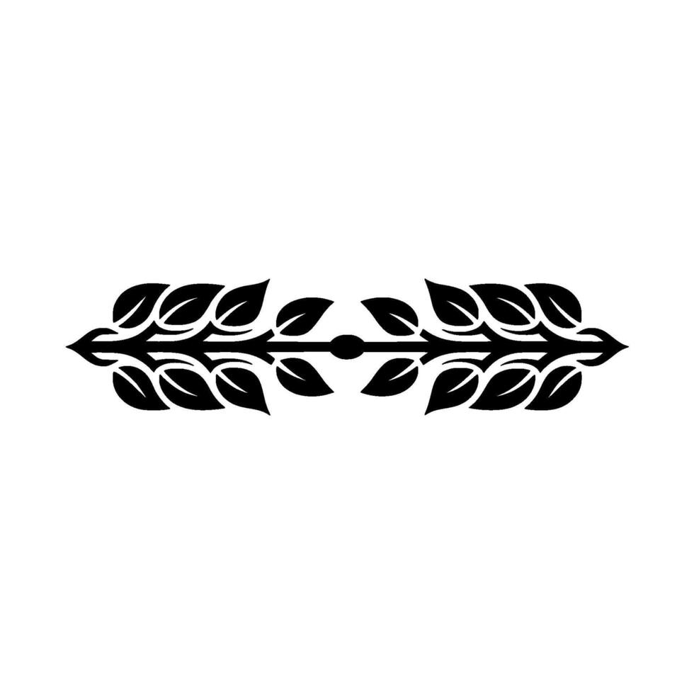 Minimalist Leafy Ornament on White Background vector