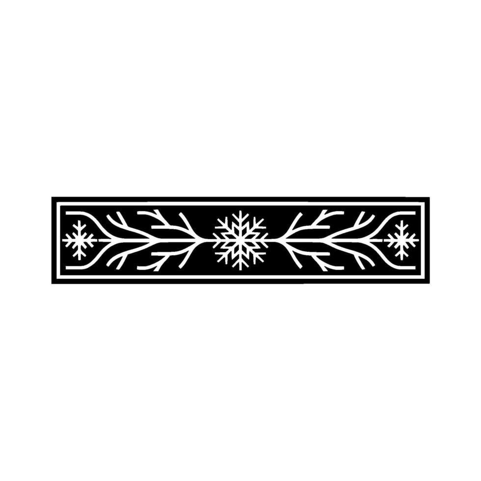 Elegant Winter Border Black and White, Snowflake Ornament vector