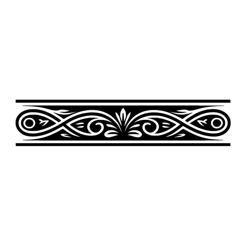 Ornamental Border Elegant Black White Pattern vector