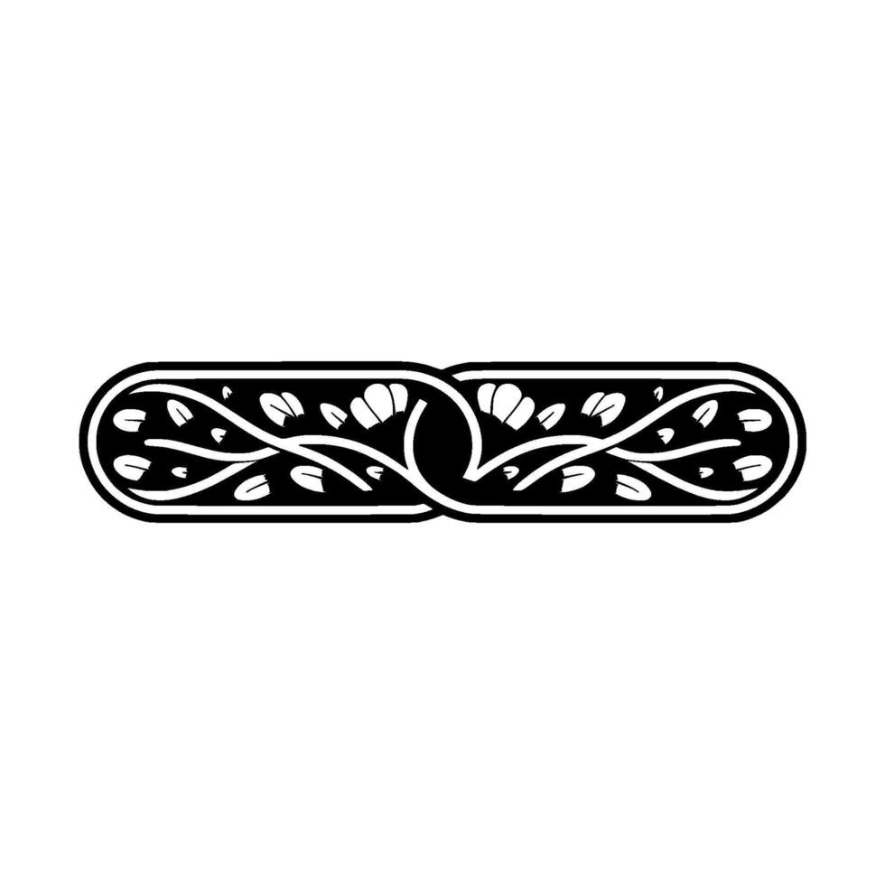 Elegant Floral Border, in Black White vector