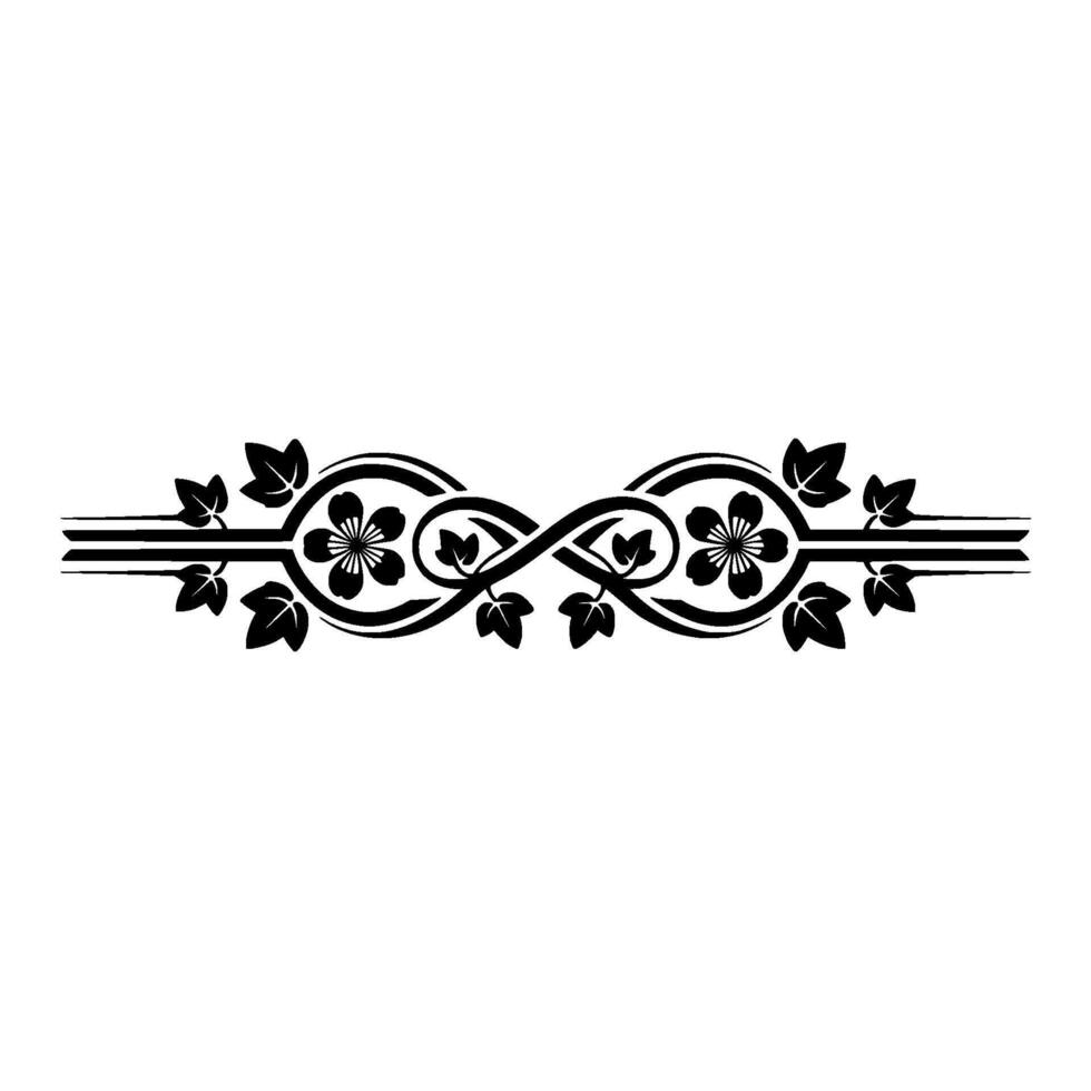 Elegant Black Floral Ornament, on White Background vector