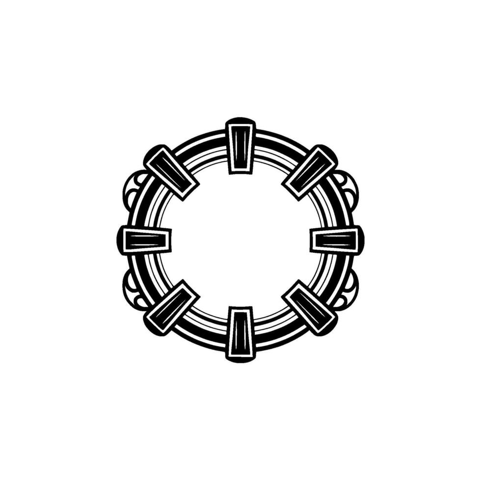 Art Deco Circular Element Black White, Minimalist, Geometric vector