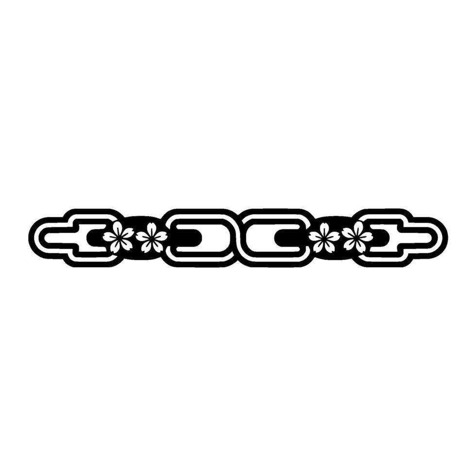 Minimalist Japanese Sakura Chain Element on White Background vector
