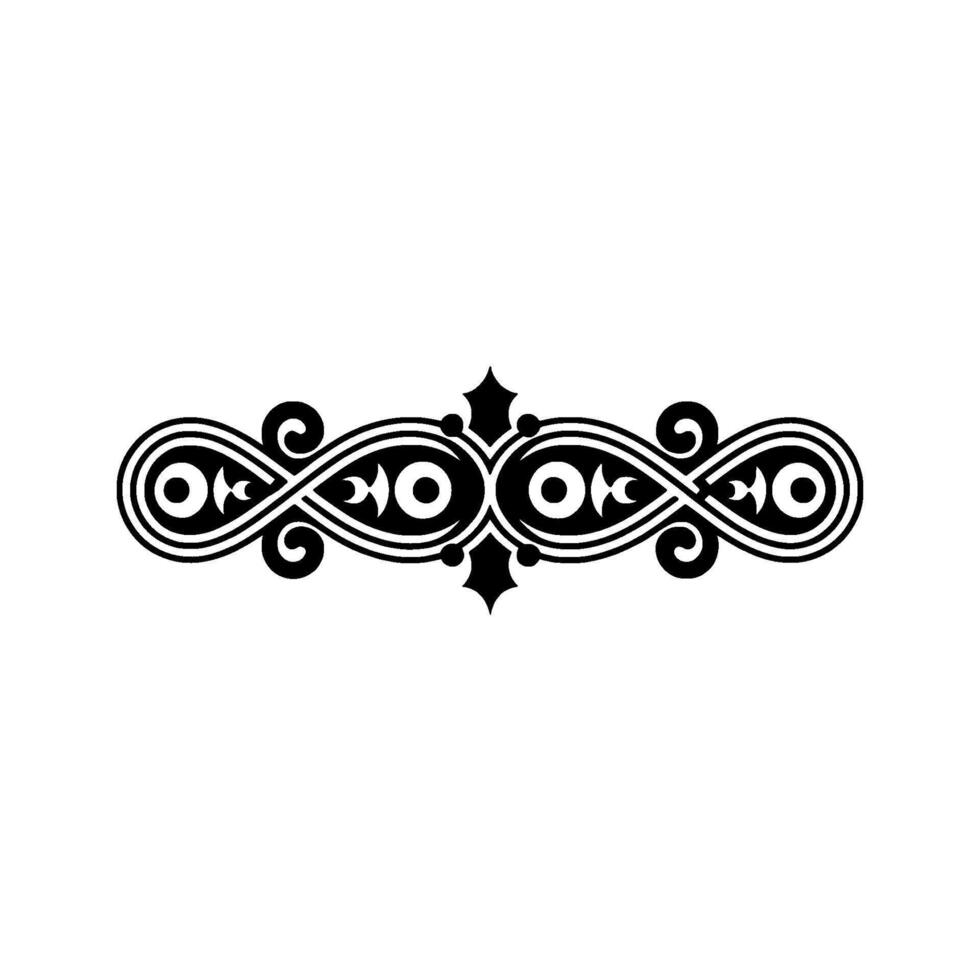 Ornate Black White BorderDivider Element vector