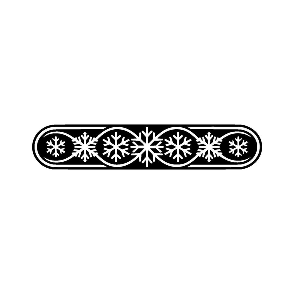 Minimalist Snowflake Border , Winter Decorative Element vector