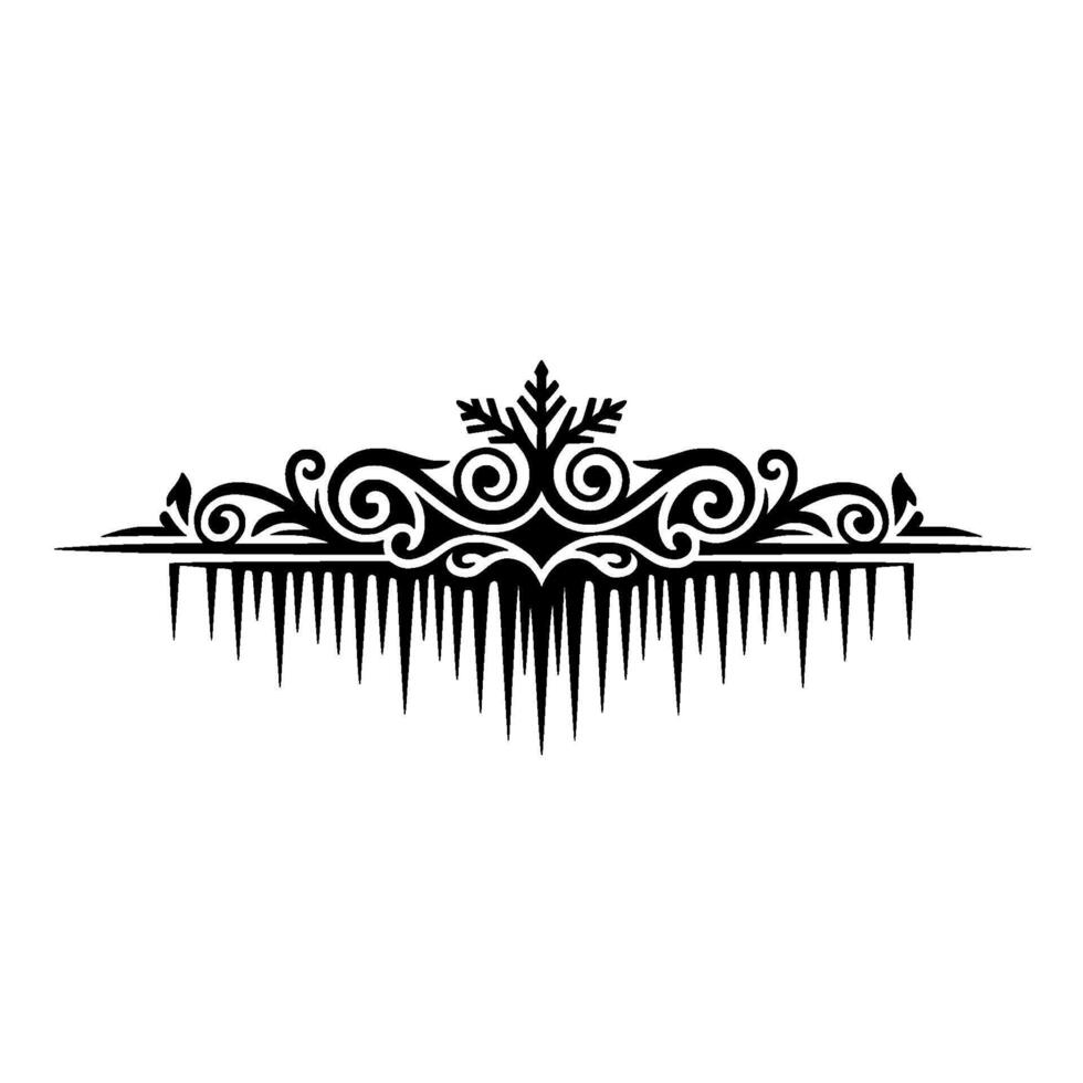 Elegant Winter Ornament Black White Snowflake vector