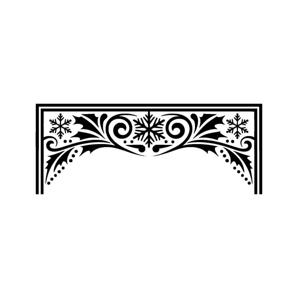 Winter Floral Border with Snowflakes vector