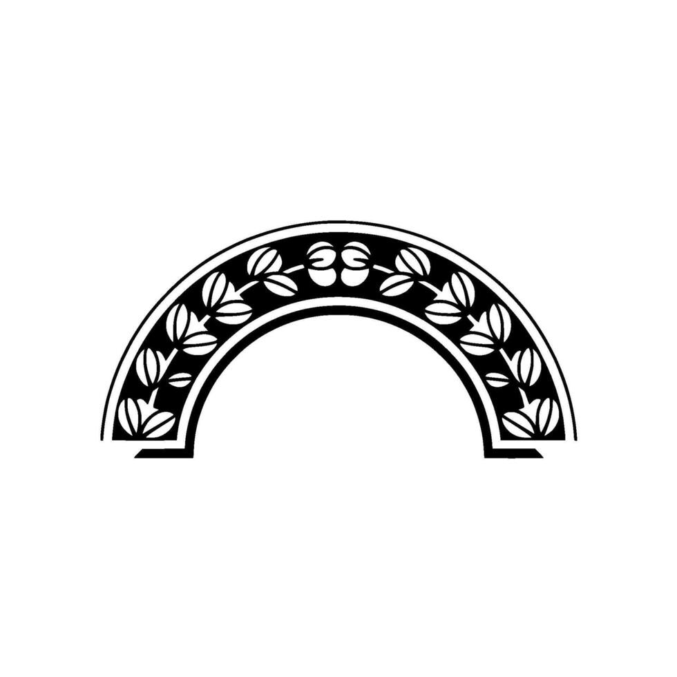 Art Deco Floral Archway Element on White vector