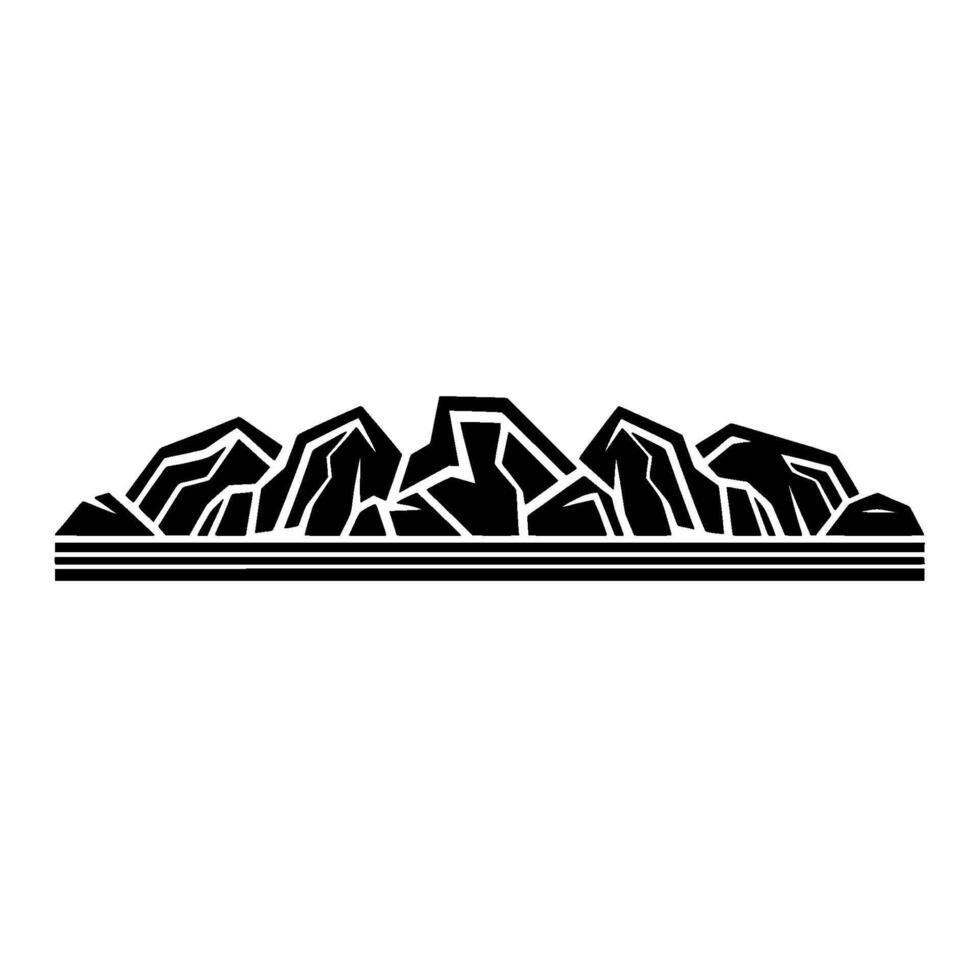 Geometric Mountain Range Silhouette Illustration vector
