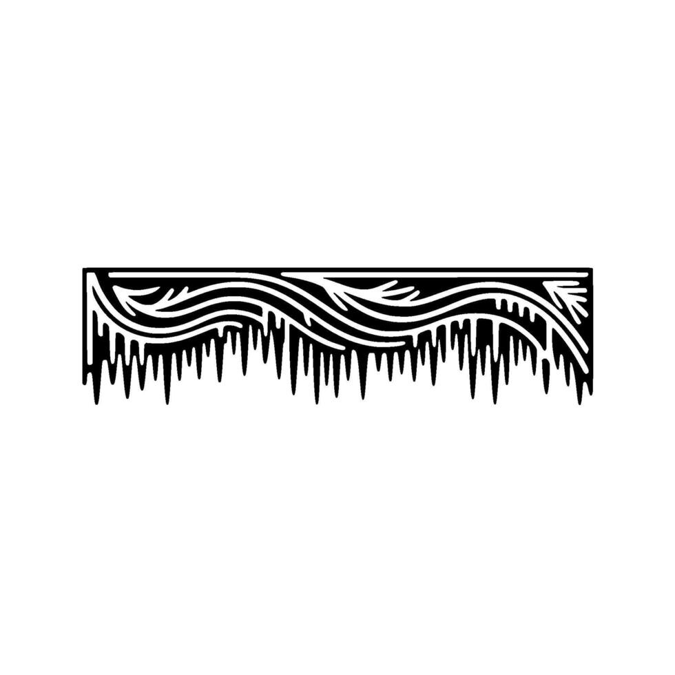 Abstract Icicle Border Illustration - Minimalist Black White vector