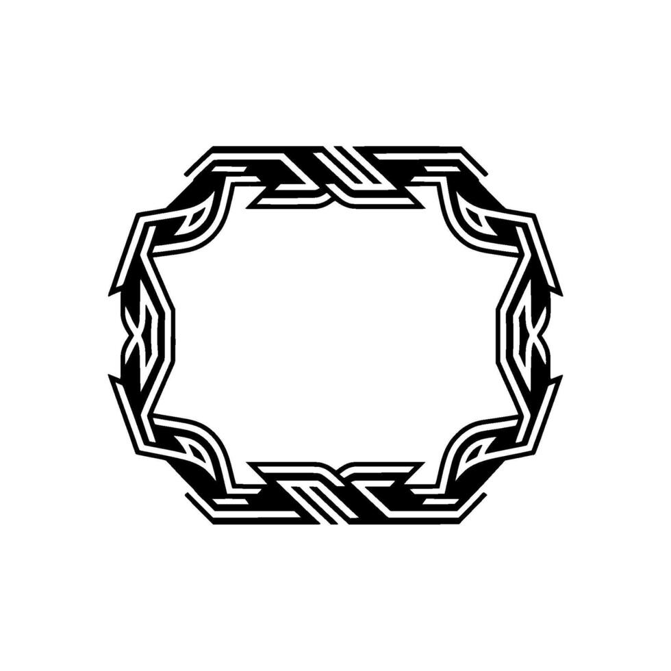 Geometric Frame , Black and White, Decorative Border, Art Deco Style vector