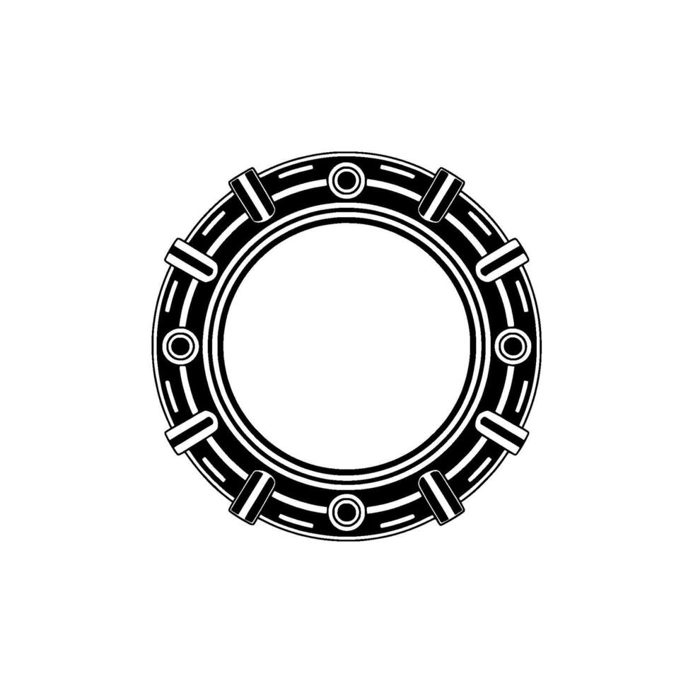 Geometric Circular Abstract - Black White on White vector