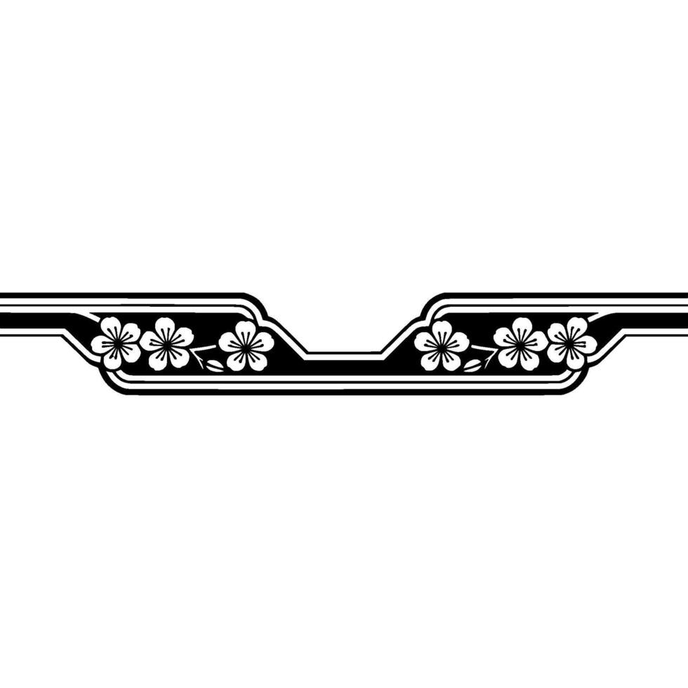 Elegant Sakura Blossom Border on White, Minimalist vector