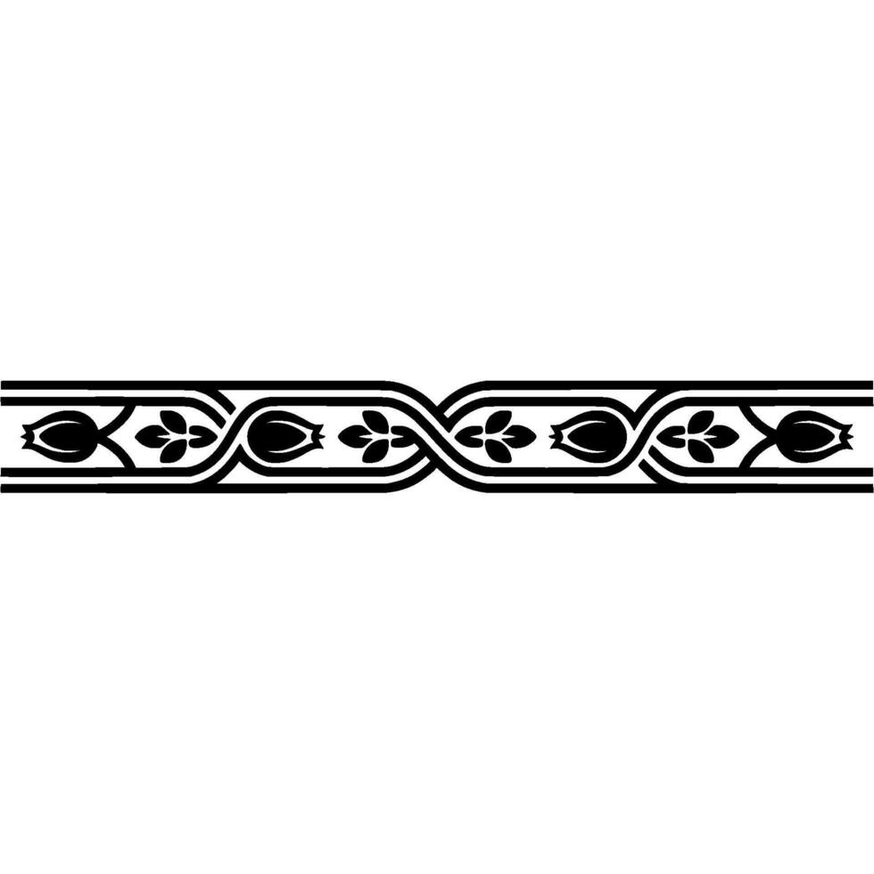 Elegant Floral Border in Black, Clean and Minimalist vector