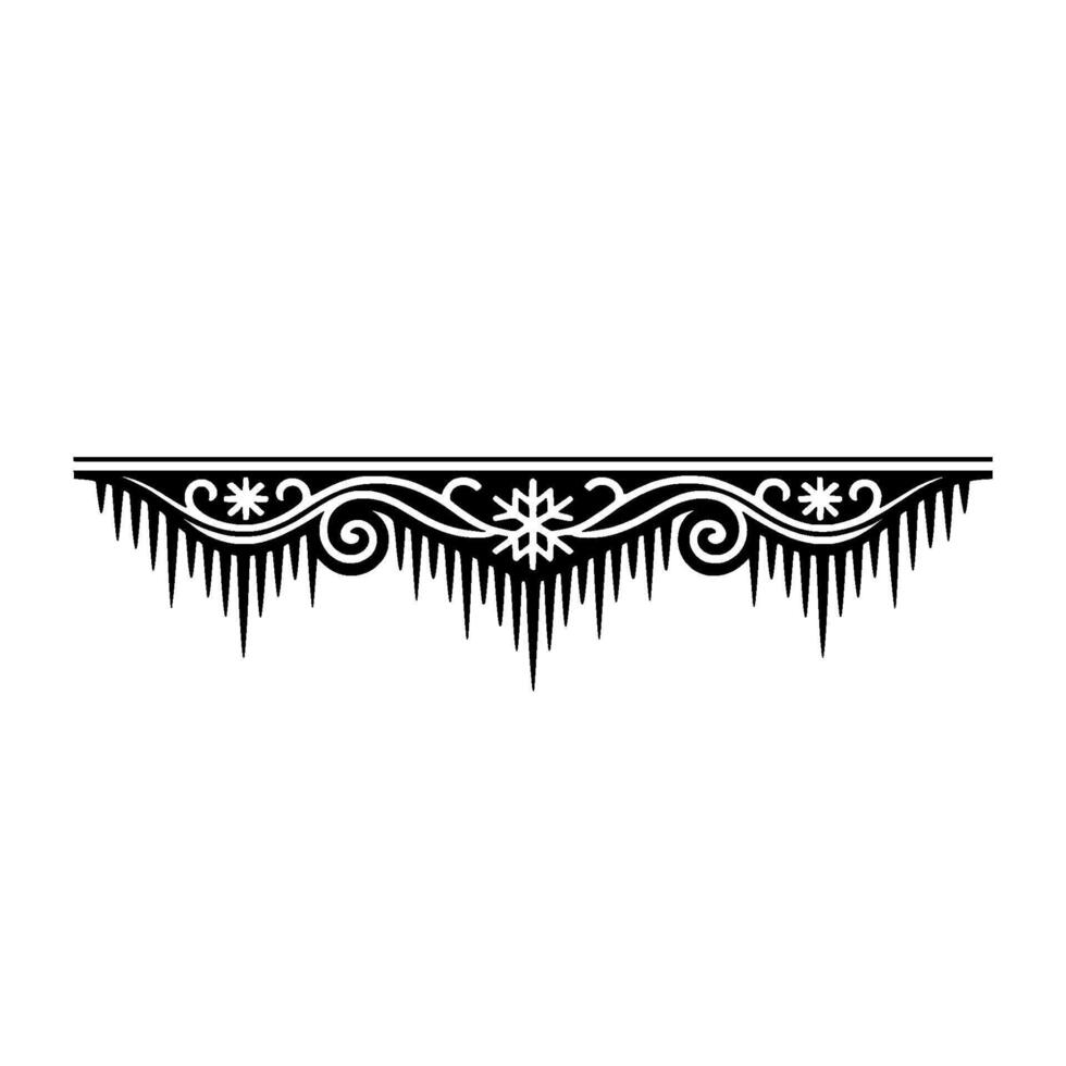 Winter Ornament - Black and White, Snowflake Motif vector
