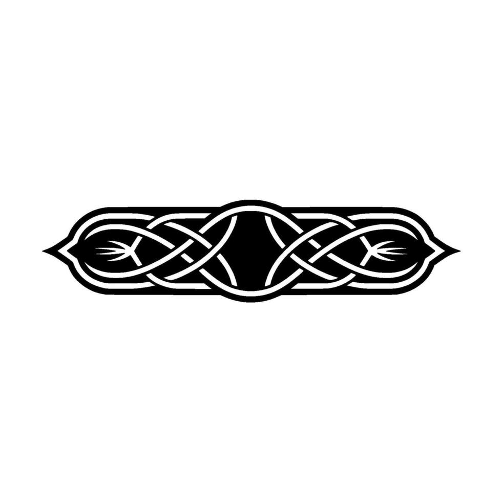 Elegant Celtic Knot Border - Black White Decorative vector