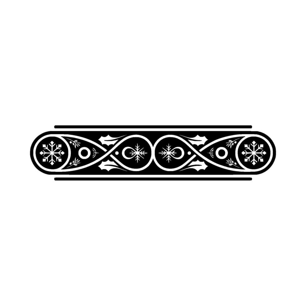 Elegant Winter Border - Snowflake Holly Ornament vector