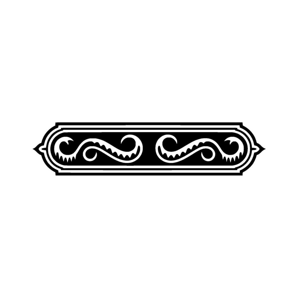 Ornamental Black White Scroll Border vector