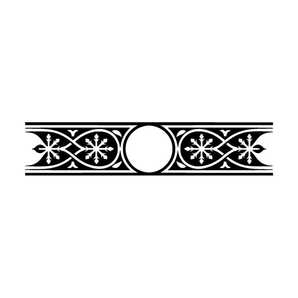 Elegant Black and White Ornament Border , Illustration vector