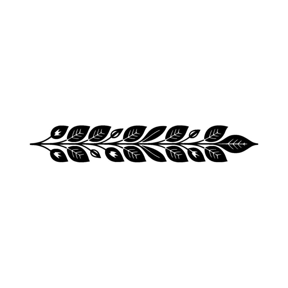 Elegant Leafy Border Silhouette on Gradient Background vector