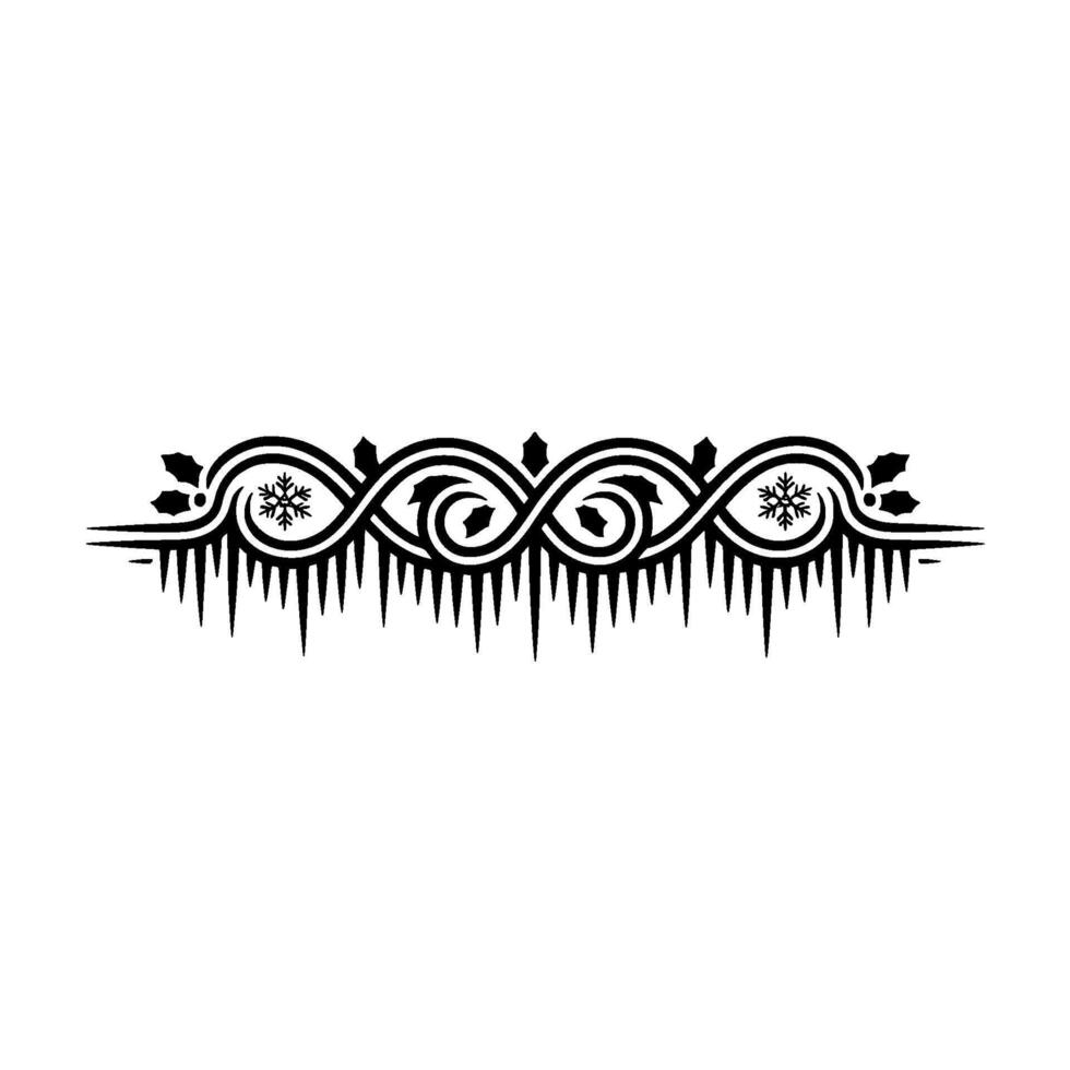 Winter Holiday Ornament Black Celtic Knot Icicle Border vector