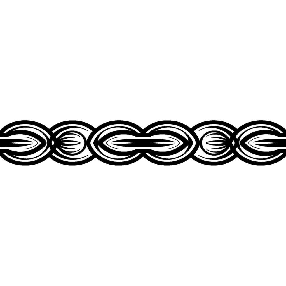 Abstract Geometric Border in Black on White, Decorative Motif vector
