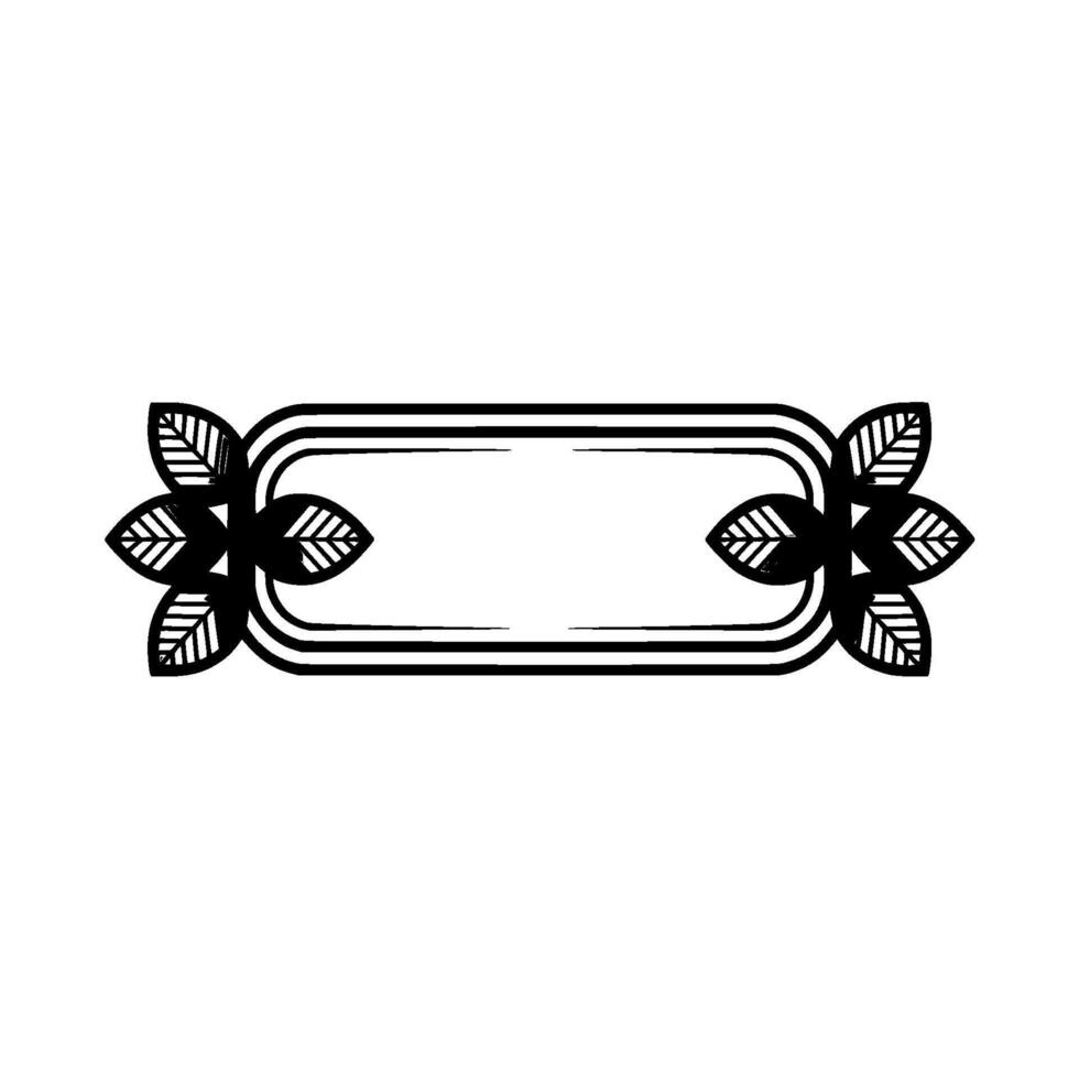 Minimalist Leaf Frame, Elegant , Botanical Border on White vector
