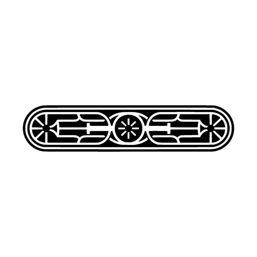 Ornate Geometric Ornament on White Minimalist, Elegant Element vector
