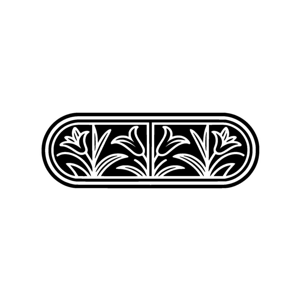 Elegant Floral Frame in Geometric Art Deco Style vector