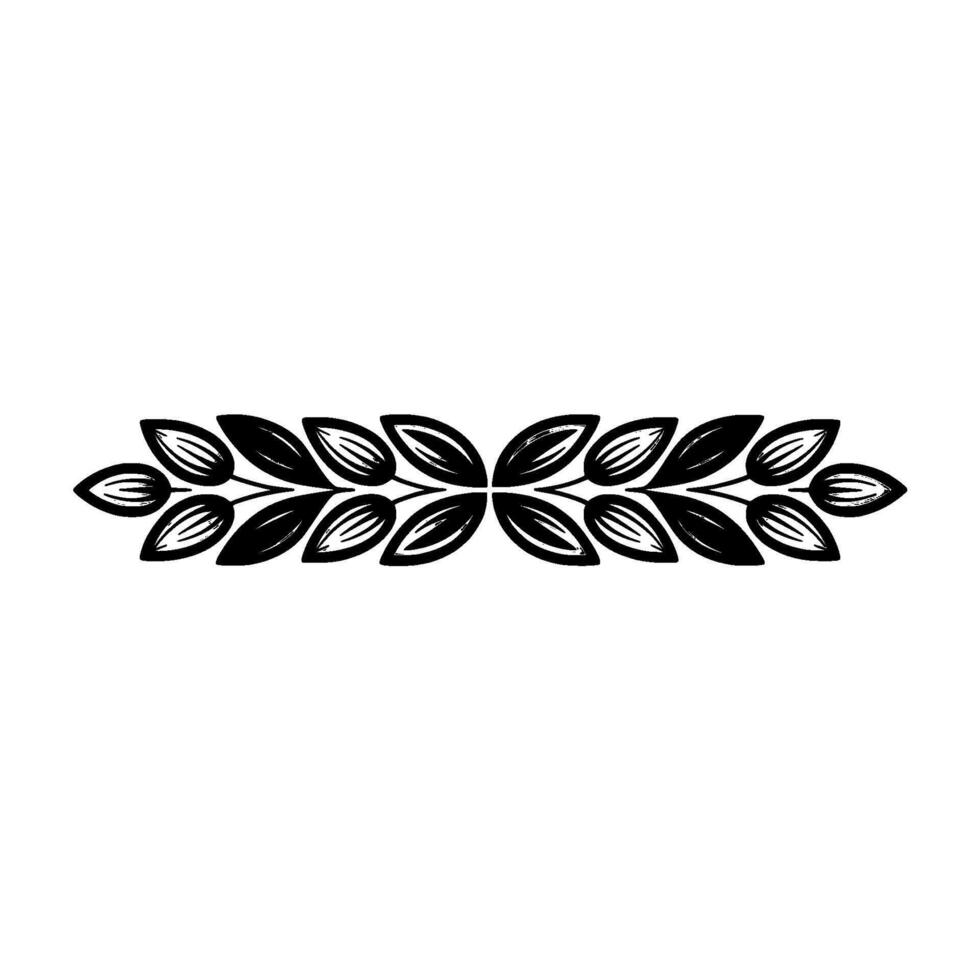 Elegant Black and Gray Leaf Border on White Background vector